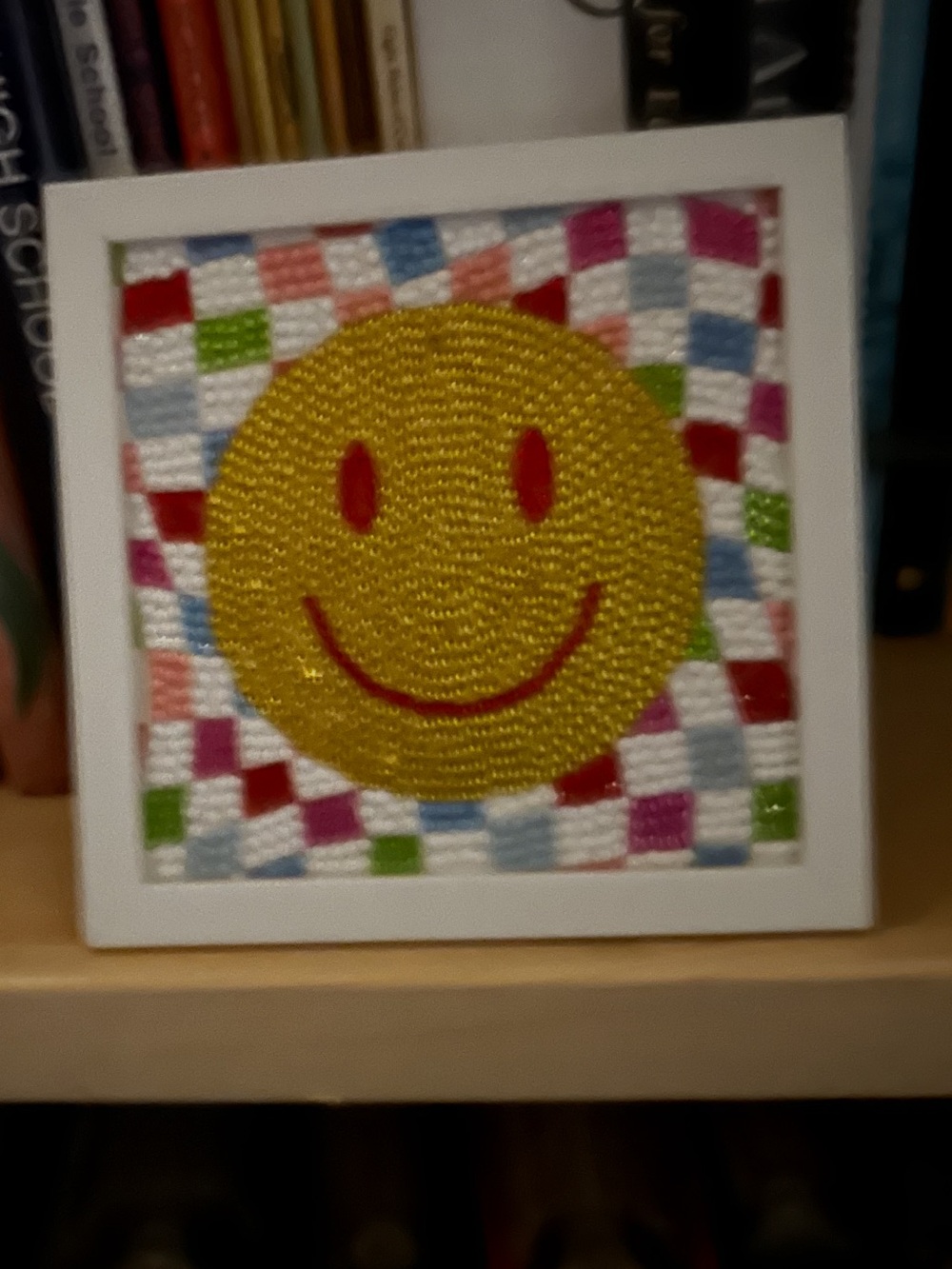 Beaded Smiley Wall Art - Yellow & Multicolor